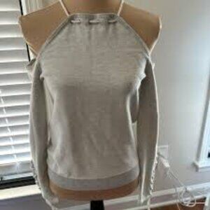 INTERMIX reverse weave rope/lace up sweatshirt